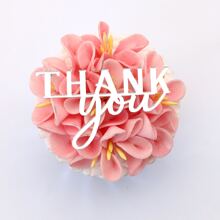 3pcs/pack Thank You Acrylic Cake Topper For Thanksgiving Party Decoration - Silver - View 1