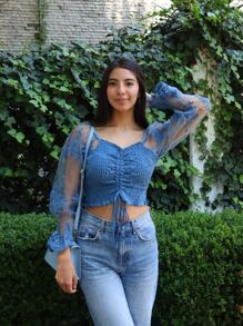 Top Fruncido Manga Larga COLORES AL AZAR - Multicolor - Ver 1