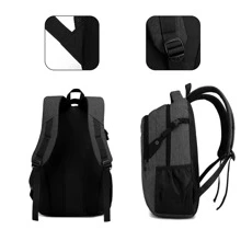 16'' Large Capacity Multi-compartment Pvc Laptop Bag With Zipper, Suitable For Office And Work - Black - View 5