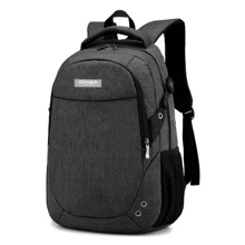 16'' Large Capacity Multi-compartment Pvc Laptop Bag With Zipper, Suitable For Office And Work - Black - View 2