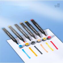 1套多色雙頭標記筆套裝,適用於油漆、色彩豐富、水彩墨水,適合兒童和學生繪畫 - 彩色 - 查看 5