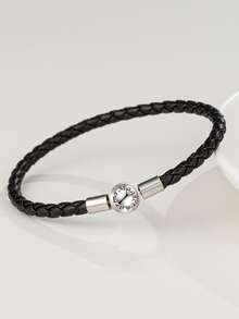 Da Cơ bản Vòng tay Bạc nguyên chất S925 Đơn giản Khóa Đầu Thích hợp Đối với Kết cườm Vật rủ xuống Phụ kiện - màu đen - Xem 4