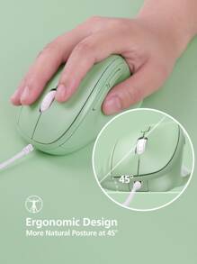 Wired Ergonomic Vertical Mouse, Mute Silent Mouse, Plug And Play, Compatible With Pc/laptop, Green Wired Vertical Mouse - Green - View 4