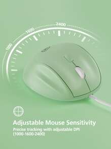 Wired Ergonomic Vertical Mouse, Mute Silent Mouse, Plug And Play, Compatible With Pc/laptop, Green Wired Vertical Mouse - Green - View 5