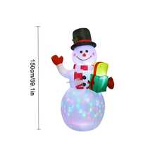 Muñeco De Nieve Inflable De Navidad De 150 Cm Con Muñeco De Nieve De Decoración De Luces De Colores - Enchufe Estadounidense - Multicolor - Ver 2