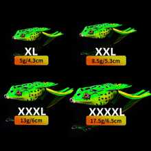 逼真柔軟的釣魚餌,雙勾空心仿蛙餌,人工餌料用於鱸魚和梭魚釣魚 - 橘色 - 查看 3