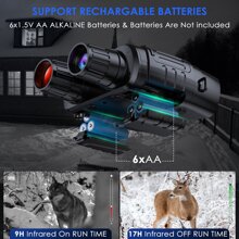 BOOVV 夜視雙筒望遠鏡1280p 984英尺7速數字紅外線夜視雙筒望遠鏡,可在完全黑暗中使用,3"大屏幕帶32g Tf卡拍攝全高清照片和視頻,適用於戶外夜間觀察和狩獵,1入組 - 黑色 - 查看 3