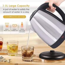 Teapot Coffee Maker Electric Kettle 2 Liter Stainless - Silver - View 9