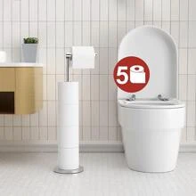 1入厨房纸巾支架,台面纸巾支撑架,厨房纸巾卷支架,卫生纸巾支架,不锈钢厨房纸巾架,银色 - 銀色 - 查看 5