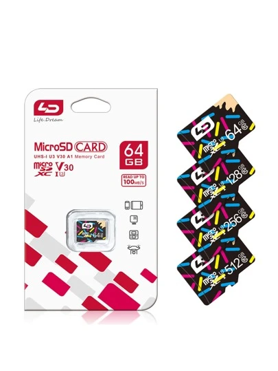  LD 品牌 Micro SD 存储卡，U3 TF Micro SD 卡 64GB 128GB 256GB 512GB 100MB/S