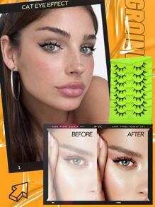 Manga Lashes 7 Pairs Natural Eyelashes Individual Anime Eyelashes DIY Cluster Lashes Extension Makeup Strip Lashes,Lashes,Eyelashes,Fake Lashes - 黑色 - 查看 2