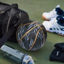 Authentic Size 5 Flame Basketball, Durable, Eye-Catching And Cool, Suitable For Both Indoor And Outdoor Use By Adults And Teenagers - Black - View 2