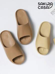 Sandalia chanclas tipo yz slides de goma eva antiderrapante para baño - Camel - Ver 7