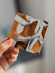 1入組木紋杯墊 - 彩色 - 查看 6