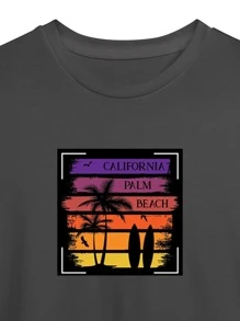 Camiseta Masculina California Praia 100% Algodão Várias Coress Premium - Chumbo - Visão 2