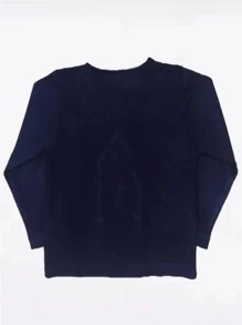 Crossover V-Neck Sweater With Buttons School Uniform For Escort Roma Point Reduced Sizes - 藏蓝色 - 查看 3
