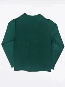 Crossover V-Neck Sweater With Buttons School Uniform For Escort Roma Point Reduced Sizes - 墨綠色 - 查看 3