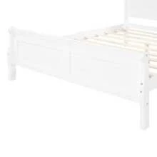 MERAX Queen Size Wood Platform Bed With Headboard And Wooden Slat Support