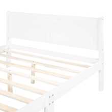 MERAX Queen Size Wood Platform Bed With Headboard And Wooden Slat Support