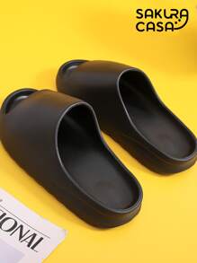 Sandalia chanclas tipo yz slides de goma eva antiderrapante para baño - Negro - Ver 9