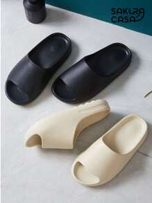 Sandalia chanclas tipo yz slides de goma eva antiderrapante para baño - Negro - Ver 4