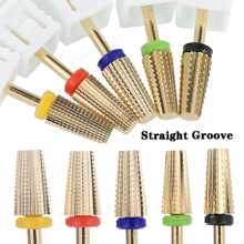 5-In-1 Professional Manicure Polishing Head, Tungsten Steel Grinding Head, Rapid Professional Removal Of Nail Polish, 5 Tooth Density, High - Red - View 1