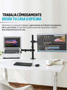 Redlemon Adjustable Monitor And Laptop Stand For Desktop, Articulating Monitor Arm With Laptop Base, Base For Computer And Screen, Ideal For Office, Gamer Desk And Office - Black - View 2