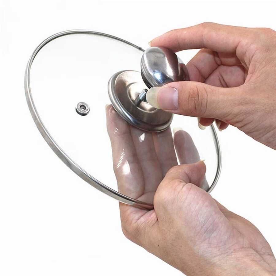 1pc Pot Lid Handles- Upgrade Your Kitchen with Stainless Steel Universal Round Pot Cap Covers - Pot Lid Handles! - Silver - View 1