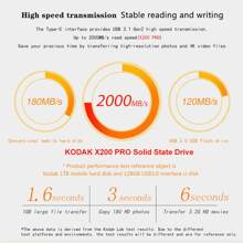 Kodak X200 Pro便攜式ssd Nvme Pcie高速達2000mb/s 1tb 2tb 外置固態硬碟迷你行動硬碟,與ps4 Ps5筆記本電腦桌面電腦兼容 - 黑色 - 查看 12
