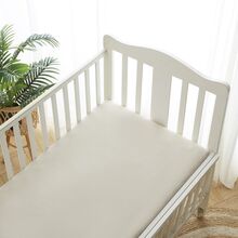 1pc Baby Crib Sheet, Soft, Breathable And Comfortable, Fits Standard Infant Crib Mattress. - Khaki - View 2