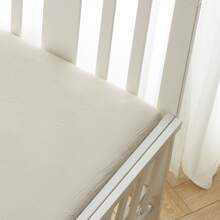 1pc Baby Crib Sheet, Soft, Breathable And Comfortable, Fits Standard Infant Crib Mattress. - Khaki - View 3