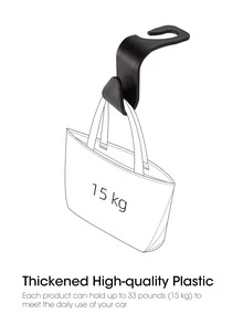 4汽車座椅頭靠掛鉤衣架,收納適用於包 - 黑色 - 查看 4