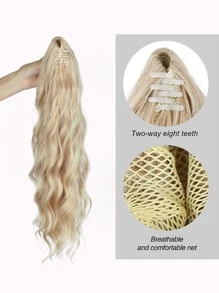 Extension De Cheveux Synthétiques Bouclés Longs Blond Fraise