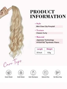Extension De Cheveux Synthétiques Bouclés Longs Blond Fraise