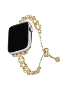 Vintage Round Loop Metal Band Compatible With Apple Watch 3/4/5/6/7/8/Se - Gold - View 1