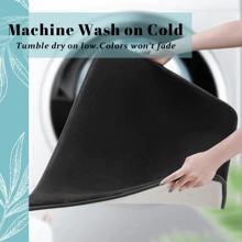 Water Absorbent & Anti-Slip Bathroom Floor Mat, Coral Velvet Material, Machine Washable, Multi-Purpose Door Mat Home Bathroom Decor Bath Rug Floor Carpet Outdoor Rug Door Mat Fall Decor Bathroom Accessories Back To School Entryway Decor - Black - View 5