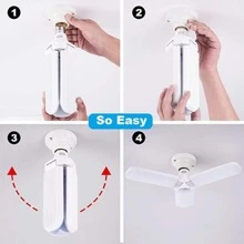 Lâmpada Bulbo LED Pétalas 45W Dobrável Ajustável Multi-Ângulos Luminária Fan Blade de 3 Folhas/Pás E27 Bivolt - Branco - Visão 8