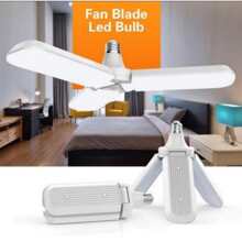 Lâmpada Bulbo LED Pétalas 45W Dobrável Ajustável Multi-Ângulos Luminária Fan Blade de 3 Folhas/Pás E27 Bivolt - Branco - Visão 9