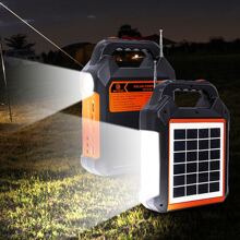 1 Pieza Sistema De Iluminación Solar Multifuncional Para Campamento Al Aire Libre - Negro - Ver 3