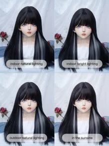 alicegarden 1 Piece Synthetic Heat-Resistant ,Long Straight Hair Wig In Multi Color Wigs ,24 Inches Long, Fully Machine Woven Daily Natural Realistic Wig (Excluding Accessories) - Multicolor - View 7