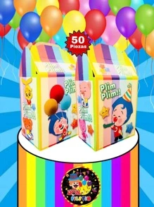 Character Candy Boxes Plim Plim Clown Clown Birthday Circus Theme Party Decoration Souvenir Ornament Bonus Bolo Box Cardboard Candy Box - 銅色 - 查看 1