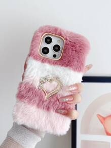 粉色兔毛防摔手机壳，适用于谷歌和摩托罗拉手机，国际版，非国内版 - 彩色 - 查看 4