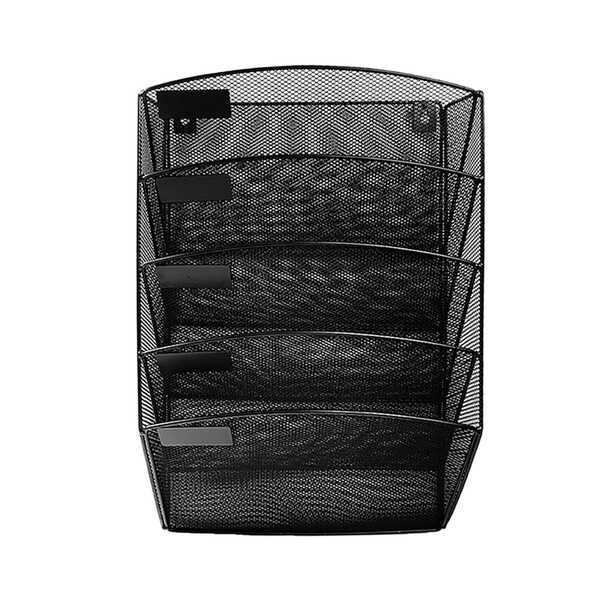 1pc 5tier Metal Mesh Wall Mounted File Holder, Letter Magazine