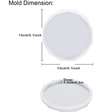 1pc Coaster Silicone Resin Mold Craft DIY Mould Crystal Epoxy Resin Casting Molds - White - View 2
