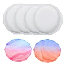 1pc Coaster Silicone Resin Mold Craft DIY Mould Crystal Epoxy Resin Casting Molds - White - View 4