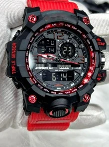 Men's Digital Watches - 紅色 - 查看 3