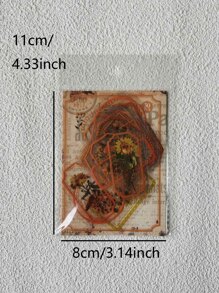1包/30入復古風乾花貼紙(雛菊),適用於diy裝飾 - 彩色 - 查看 7