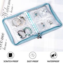 首飾收納盒,抵抗的,適用於耳環,項鍊,配件,可密封收納(帶50小透明可密封包)