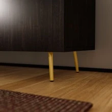 TV Stand for TV up to 65", Modern Wood Universal Media Console with Metal Legs, 2 Storage Cabinets & 2 Open Shelves, Home Living Room Furniture Entertainment Center