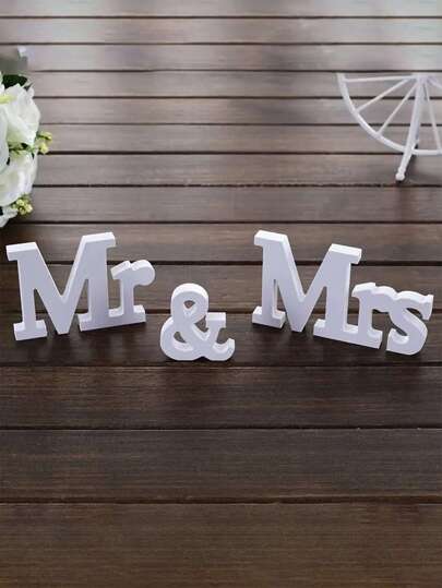 3入組“Mr. & Mrs.”字母裝飾 - 完美的婚禮攝影道具！婚禮派對裝飾道具，新娘拍照飾品